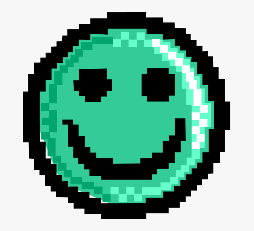 Vector Illustration Of Pixelated Bitmap Happy Face, HD Png Download, Free Download