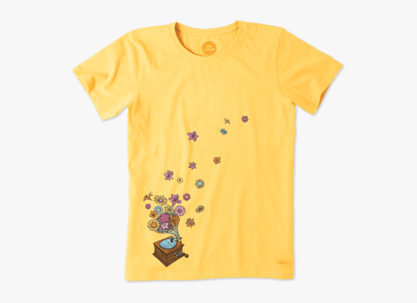 Women"s Flower Phonograph Crusher Tee, HD Png Download, Free Download