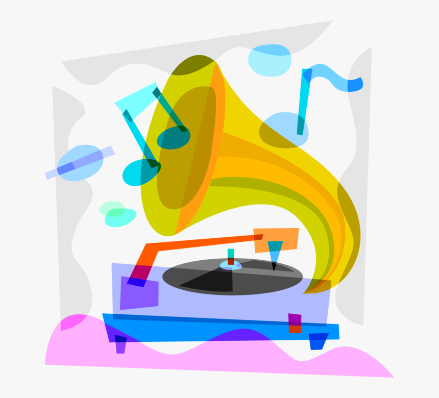 Vector Illustration Of Gramophone Phonograph Record, HD Png Download, Free Download