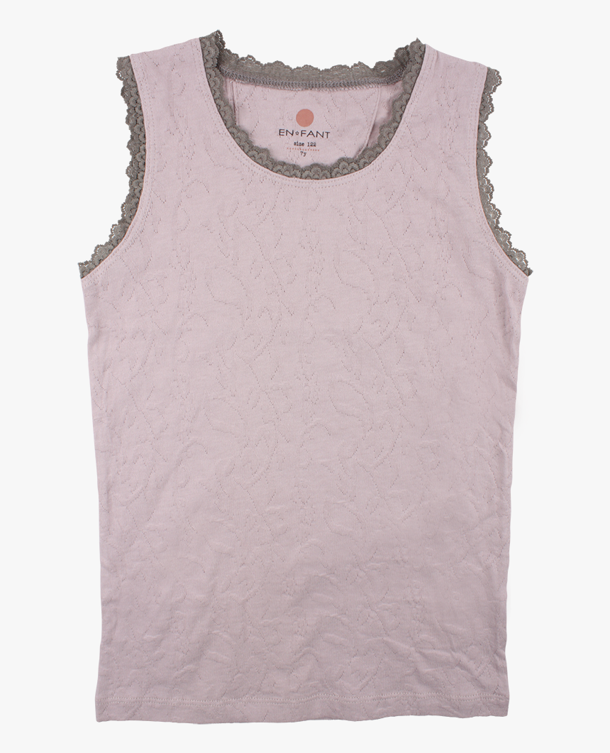 Enfant Dusty Rose Tank Top With Taupe Lace Trim
