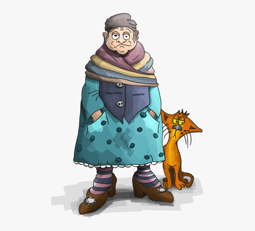 Grandma, Cat, The Old Lady, Granny, Baba, HD Png Download, Free Download