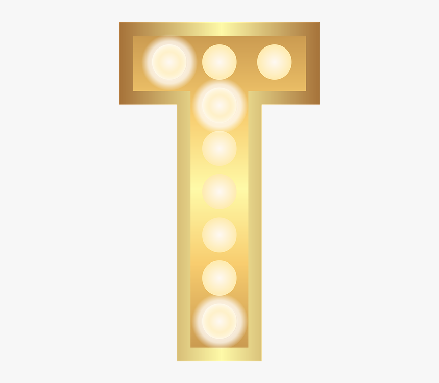 T, Glamour, Gold, Lights, Theater Letter, Alphabet, HD Png Download, Free Download