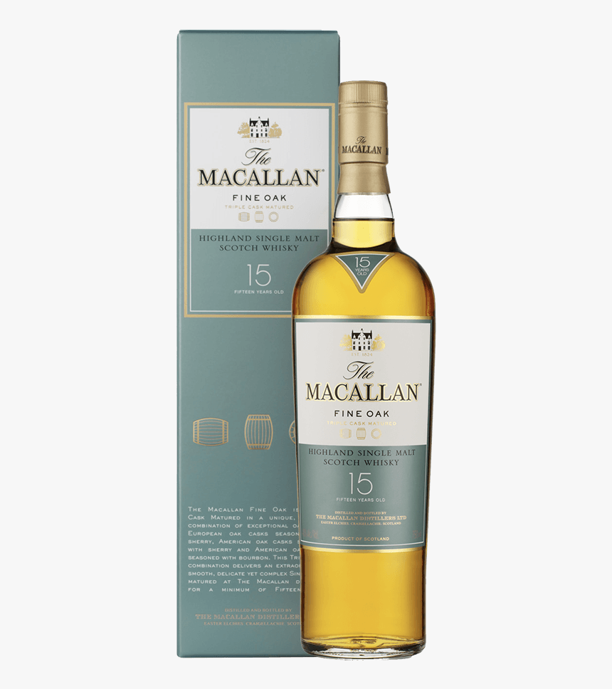 Macallan 15 Yr Old Fine Oak Scotch Whisky 700ml, HD Png Download, Free Download