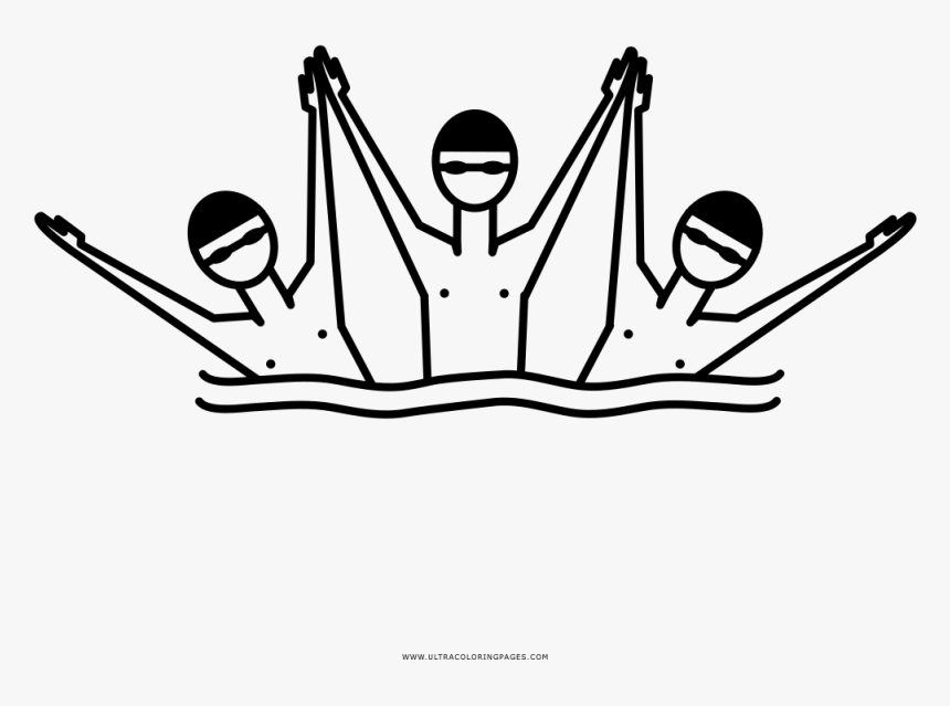 Synchronized Swimming Coloring Page, HD Png Download, Free Download