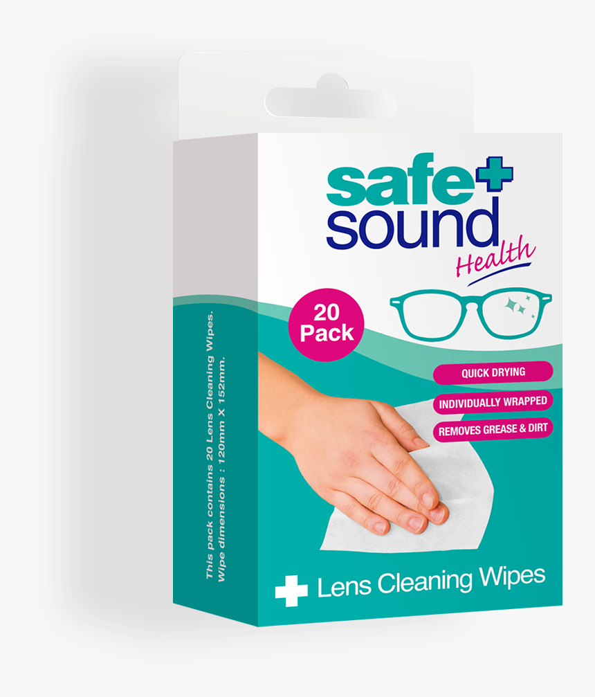 Safe And Sound Health Lens And Glasses Cleaning Wipes, HD Png Download, Free Download