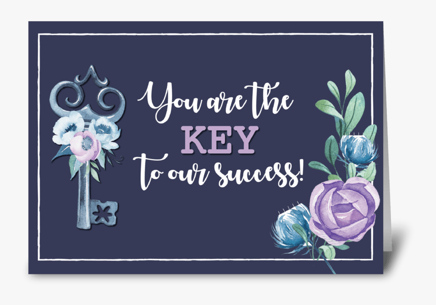 Admin Pro Day Key To Success Navy With F Greeting Card, HD Png Download, Free Download