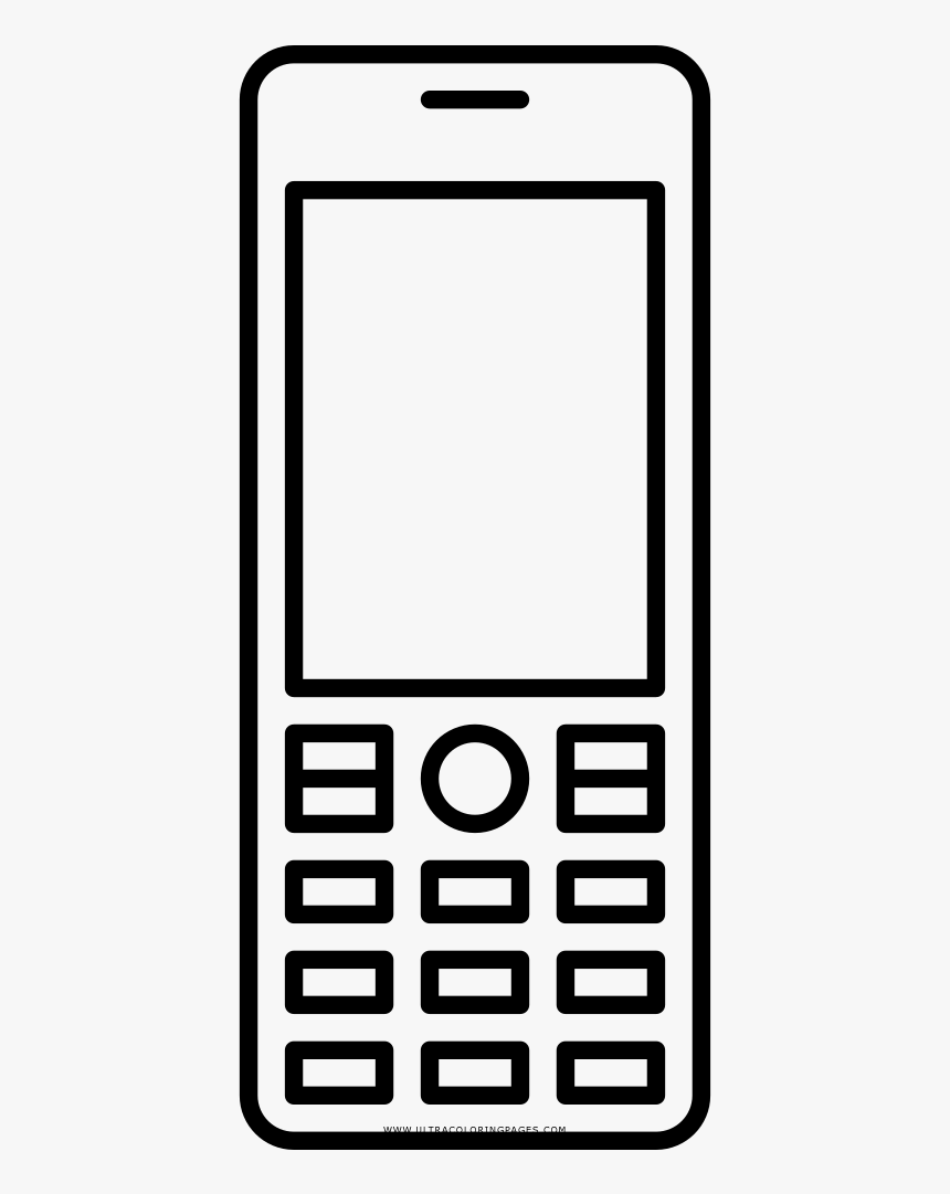 Black And White Stock Cellphone Clipart Coloring Page, HD Png Download, Free Download