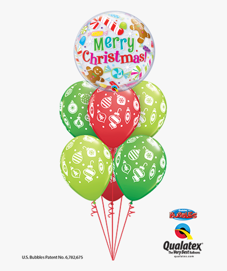 Merry Christmas Bubble Balloon Bouquet, HD Png Download, Free Download