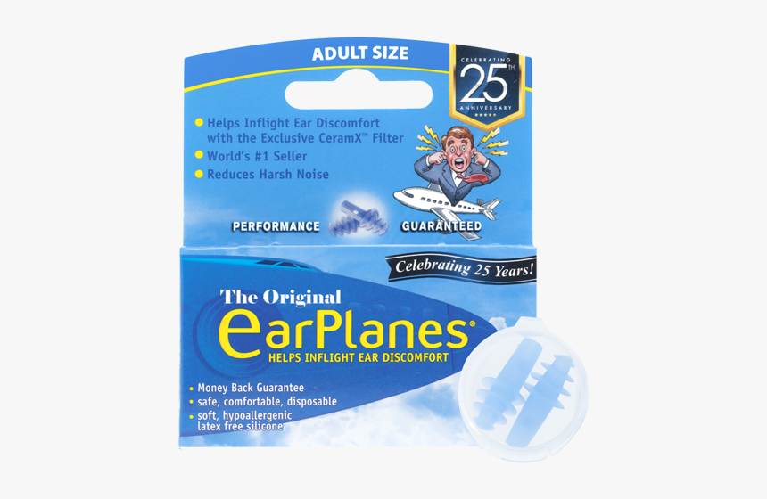 Earplanes Adult In-flight Earplugs Packaging Front, HD Png Download, Free Download