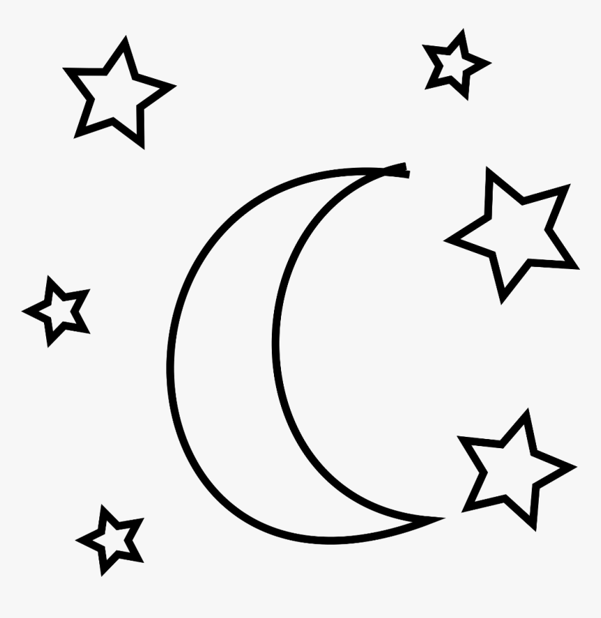 #ftestickers #moon #stars #blackandwhite #doodle, HD Png Download, Free Download