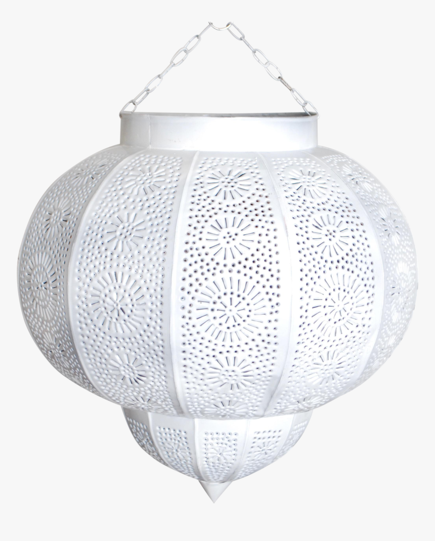 Moroccan White Painted Metal Hanging Lamp, HD Png Download, Free Download