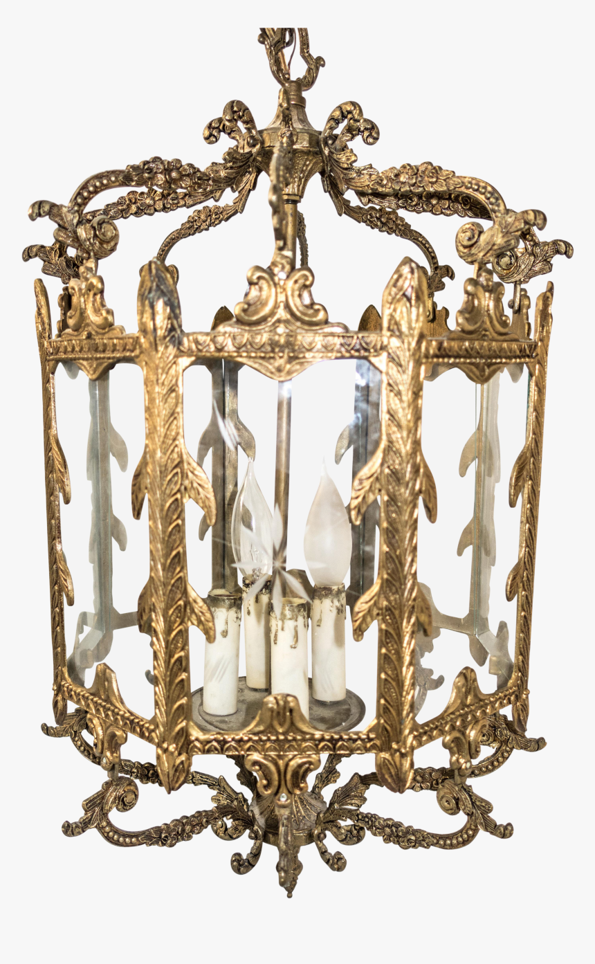 1920s French Brass Hanging Light Center Hall Lantern, HD Png Download, Free Download