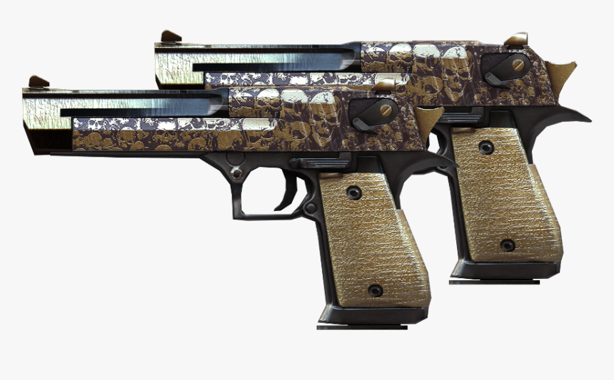 Dual Desert Eagle-rusty Gold Skull, HD Png Download, Free Download