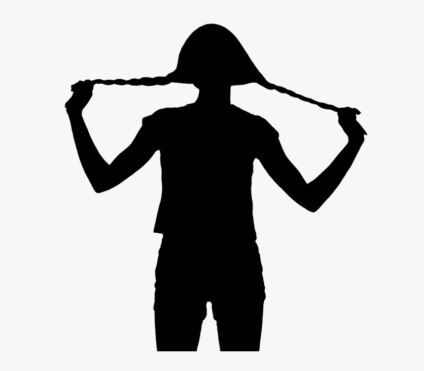 Girl, Braids, Silhouette, Black, HD Png Download, Free Download