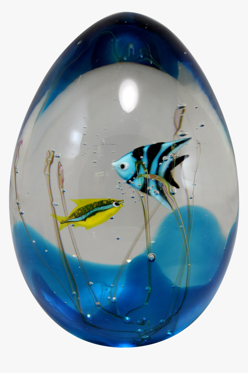 Murano Signed Art Glass Aquarium Sculpture With Fish, HD Png Download, Free Download