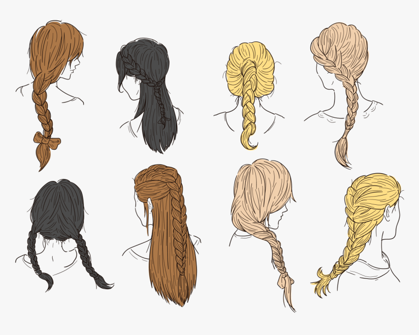 Hair Plaits And Braids Vectors, HD Png Download, Free Download