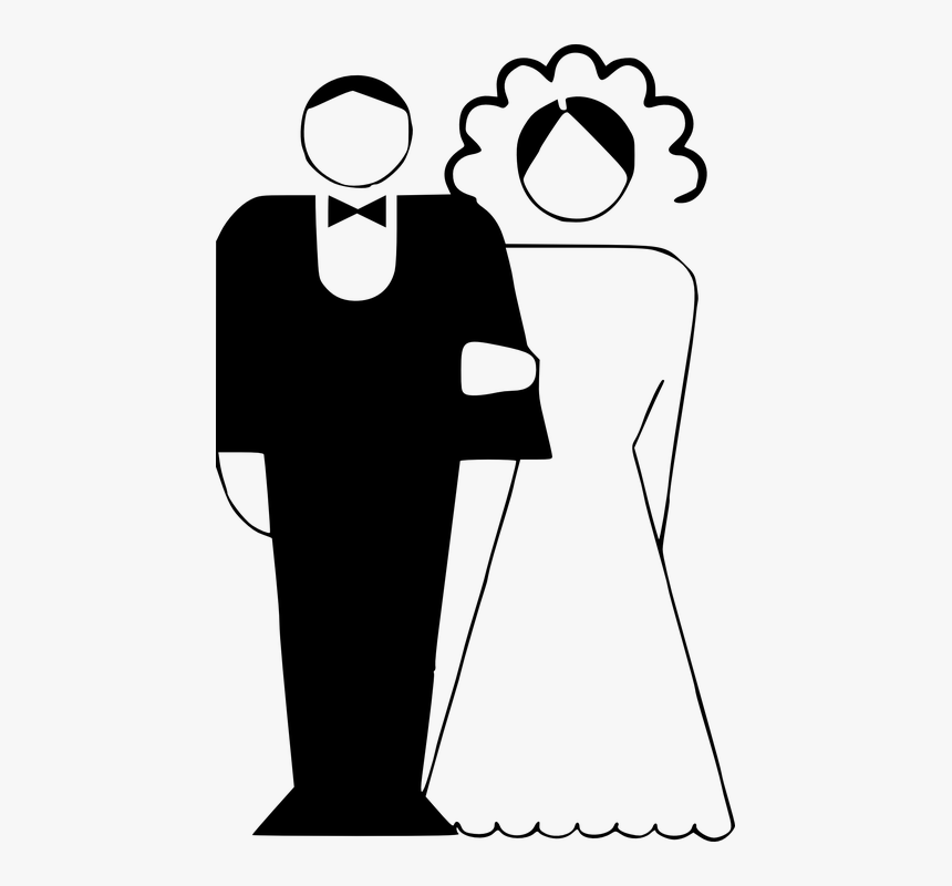 Couple, Married, Black And White, Bride, Groom, HD Png Download, Free Download