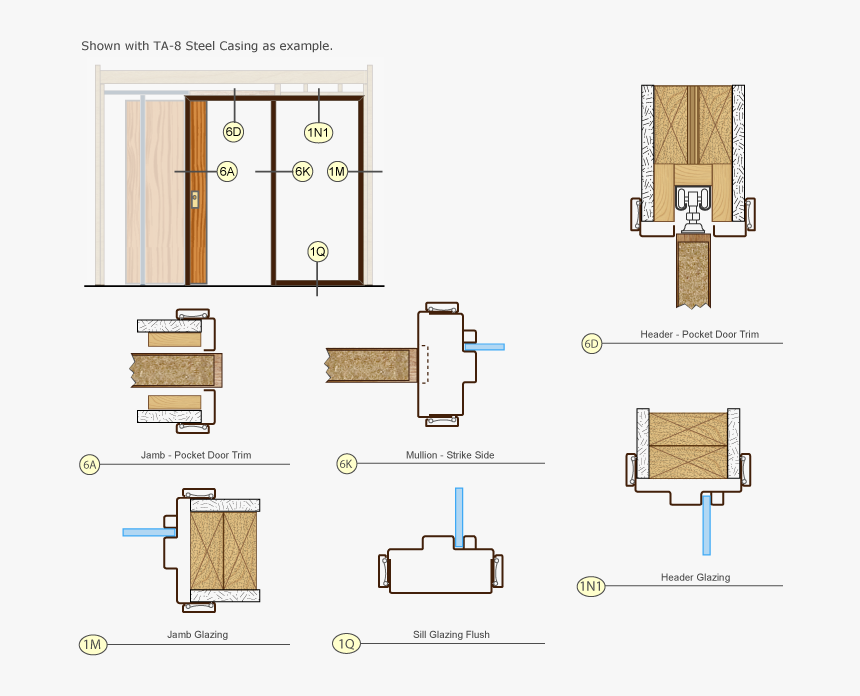 Timely Door Frames Pocket Door Trim Kit Single Drawing, HD Png Download, Free Download