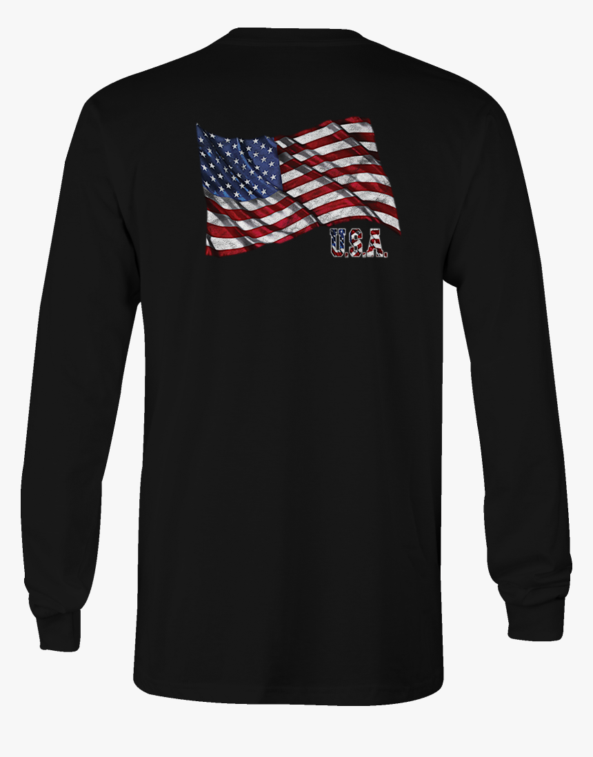 American Long Sleeve Tshirt Usa Flag Waving Shirt For, HD Png Download, Free Download