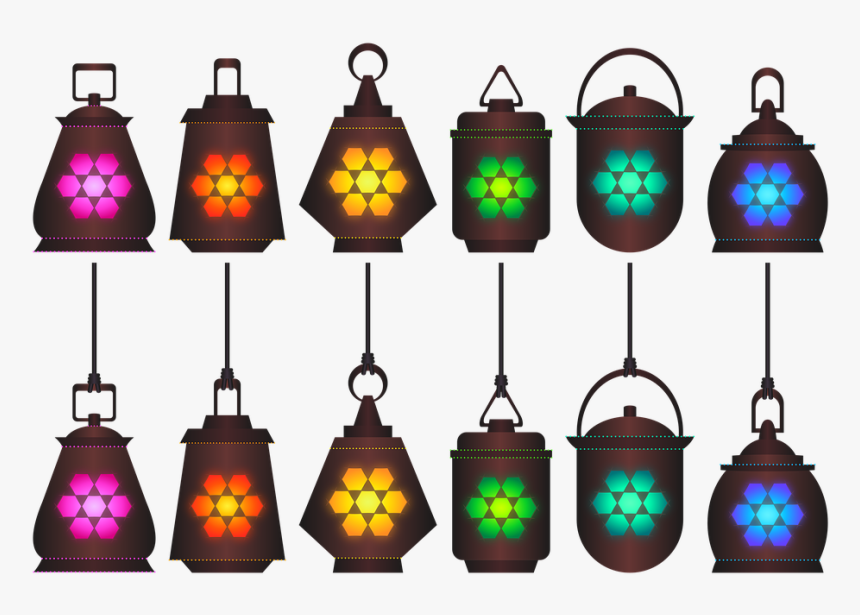 Lanterns, Lamps, Lights, Colorful, Decoration, Design, HD Png Download, Free Download