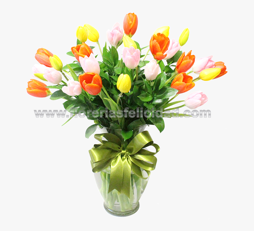 Tulipanes Florero Con 30 Tulipanes, HD Png Download, Free Download