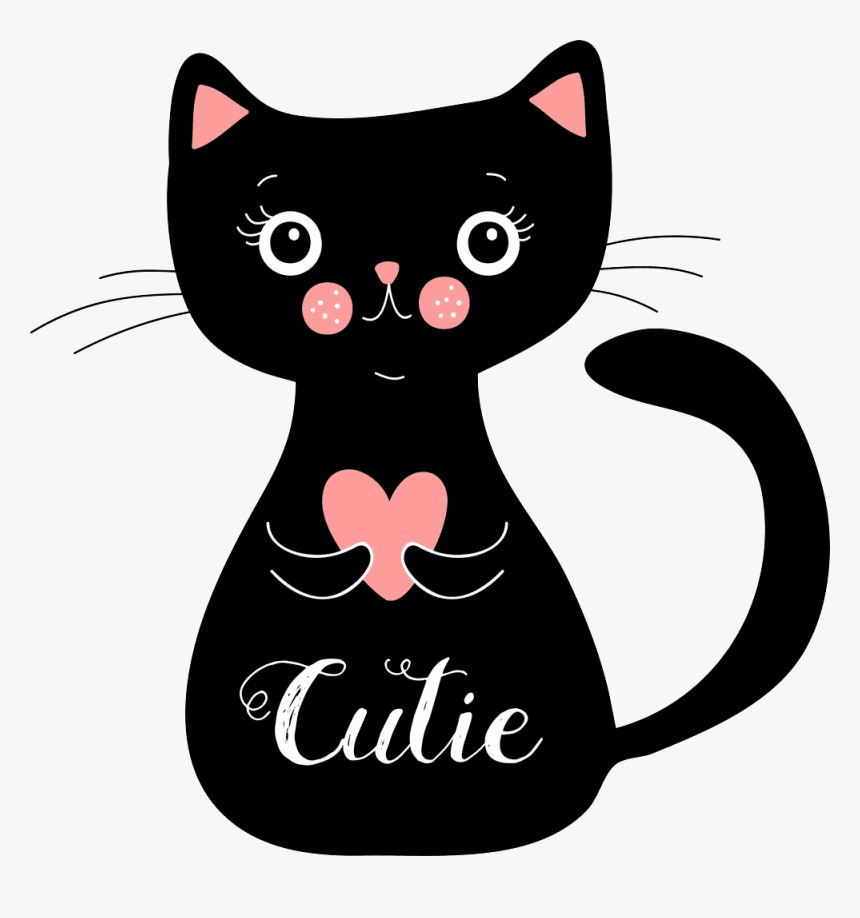 Gato Negro Kawaii Png, Transparent Png, Free Download