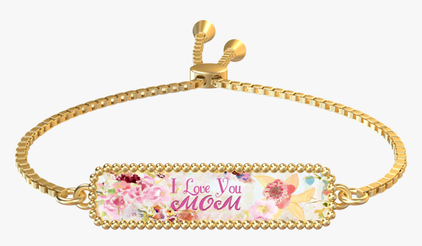 I Love You Mom Gold Rectangle Bracelet, HD Png Download, Free Download