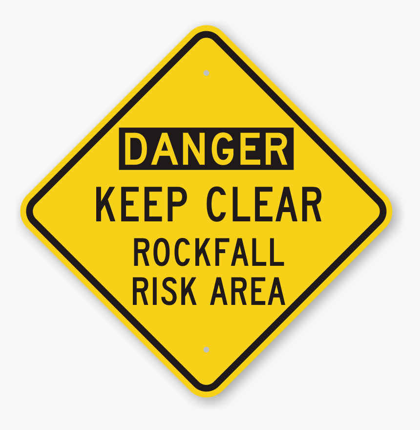 Clip Art Falling Rocks Sign, HD Png Download, Free Download