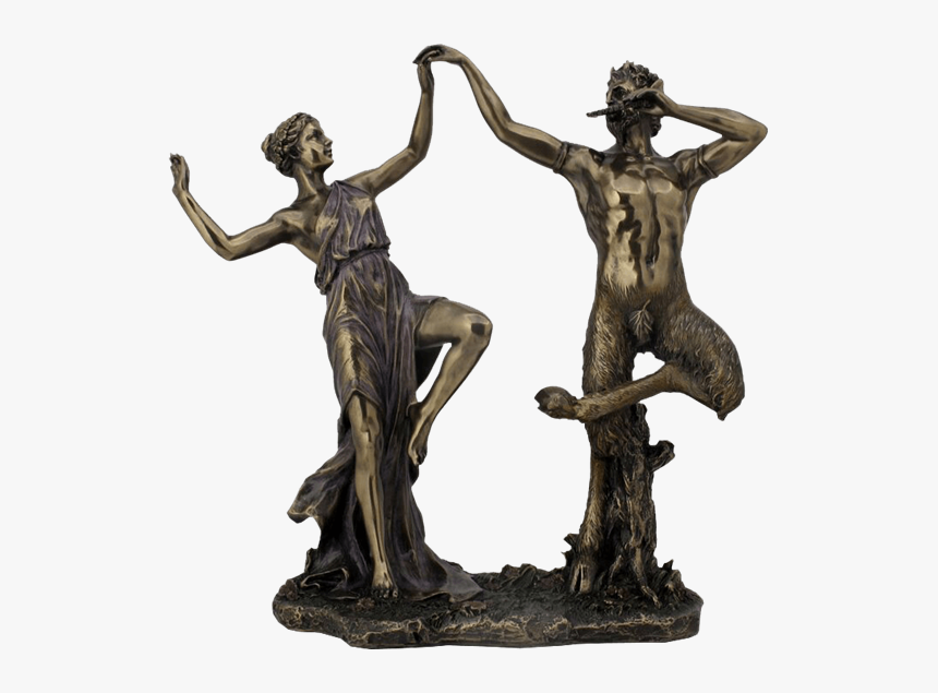 Bronze Pan And Nymph Statue, HD Png Download, Free Download