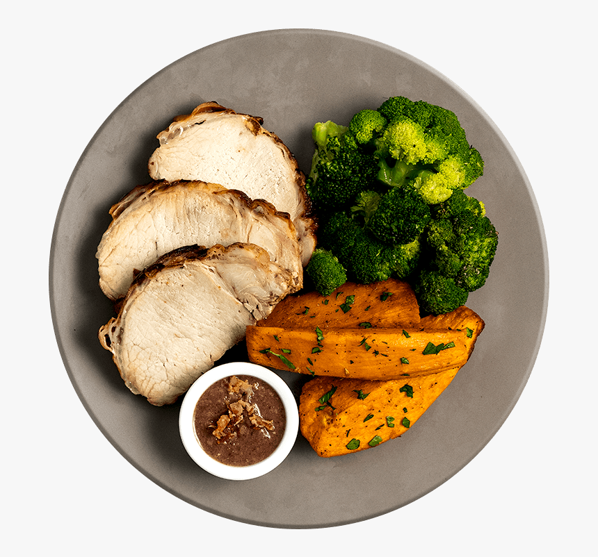 Food -athlete Roasted Pork Loin With Bacon Date Relish, HD Png Download, Free Download