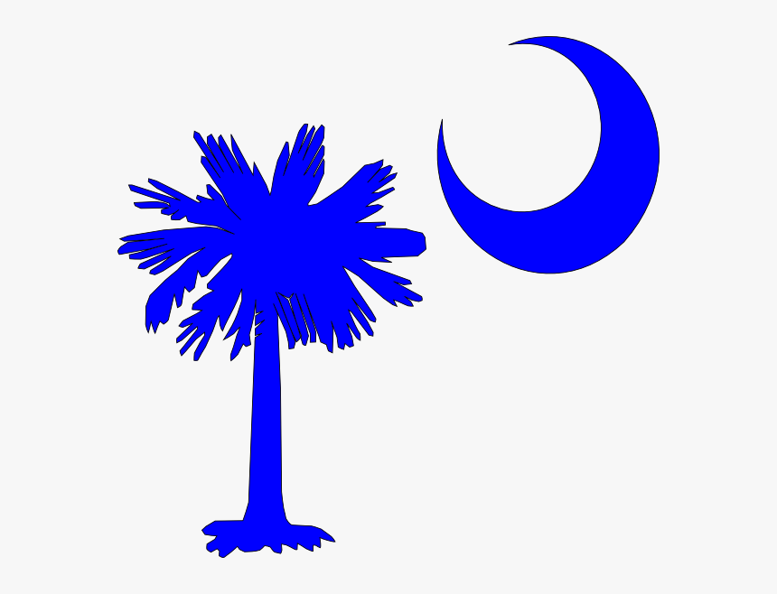 Sc Palmetto Tree Blue Right Side Moon Svg Clip Arts, HD Png Download, Free Download