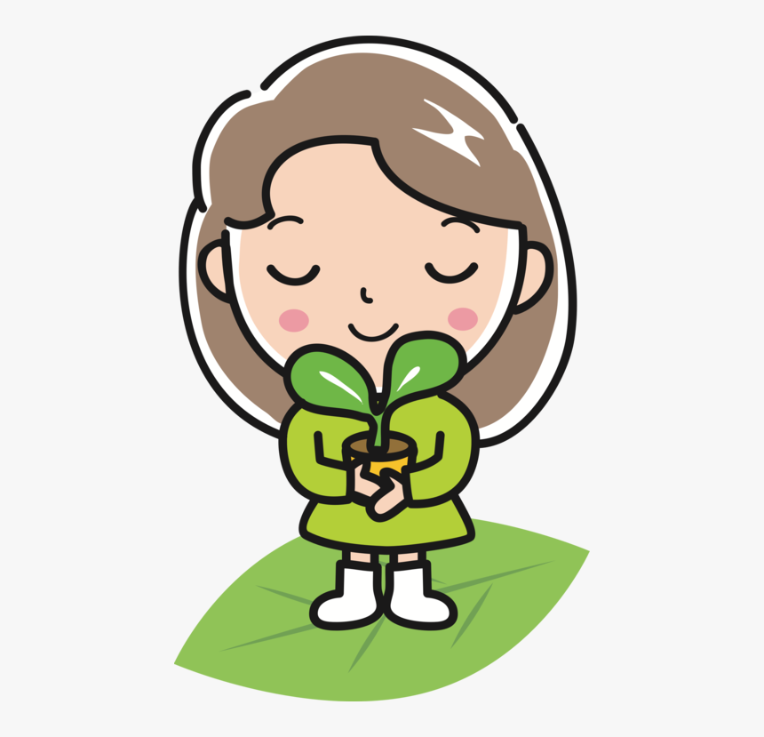 Girl With Plant Woman Plants Human Behavior, HD Png Download, Free Download