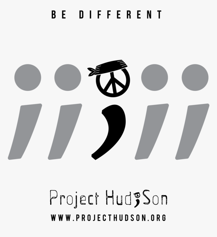 Printfiles Bedifferent Semicolon Black, HD Png Download, Free Download