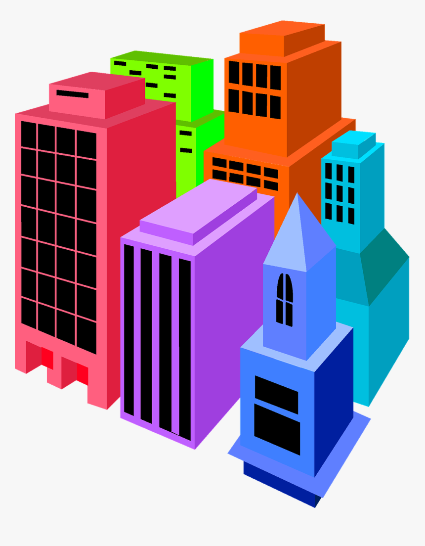 Edificios, Clipart, Colorido, Aislados, Clip, Arte, HD Png Download, Free Download