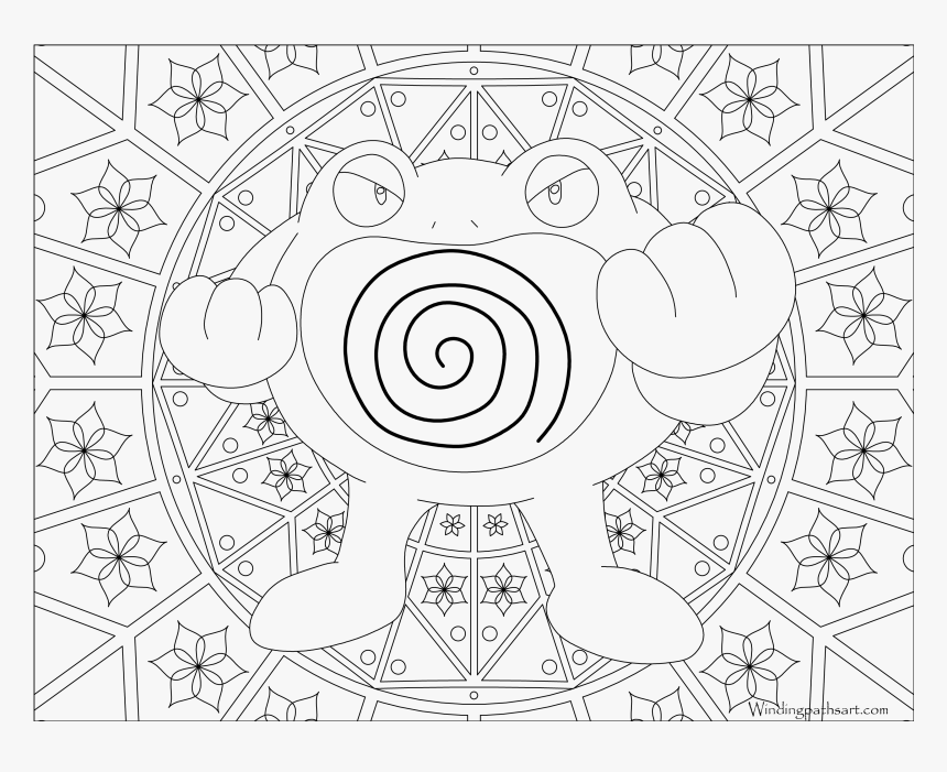 #062 Poliwrath Pokemon Coloring Page - Pokemon Coloring Page Png, Transparent Png, Free Download