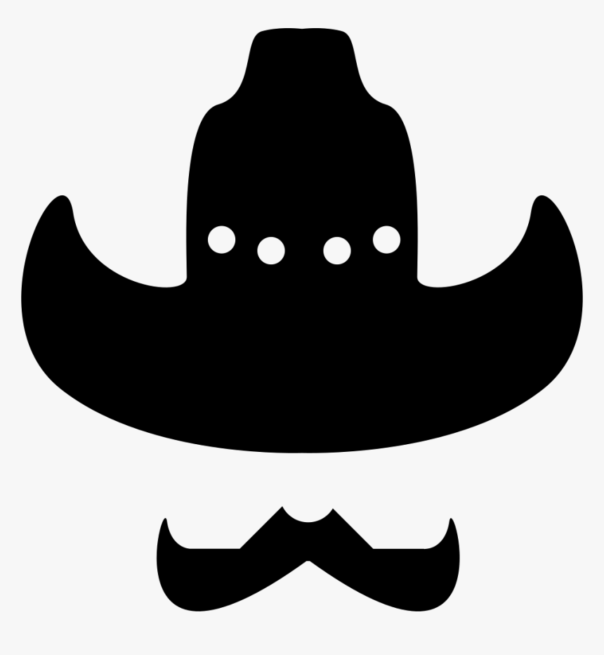 Cowboy Hat With Moustache - Cowboy Icon, HD Png Download, Free Download