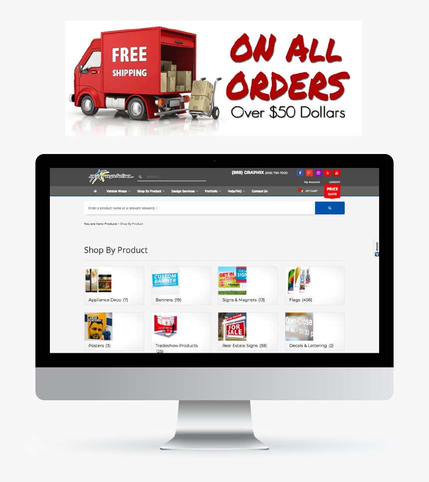 Free Shipping On All Orders Over $50, HD Png Download, Free Download