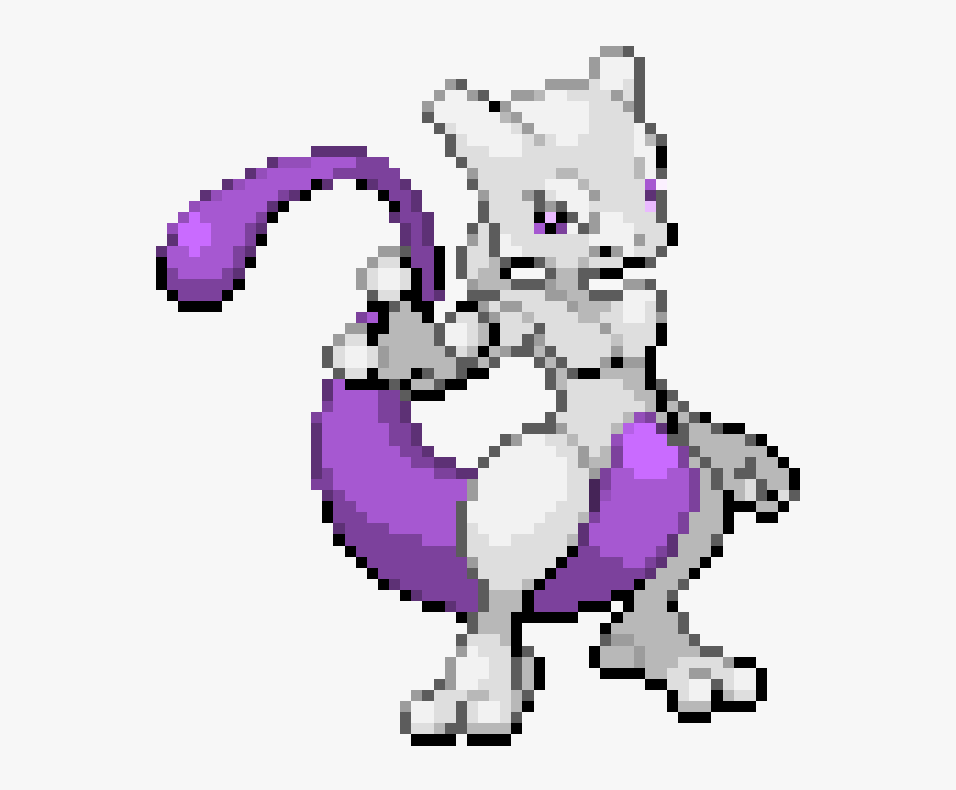 Transparent Mewtwo - Pixel Art Pokemon Mewtwo, HD Png Download, Free Download