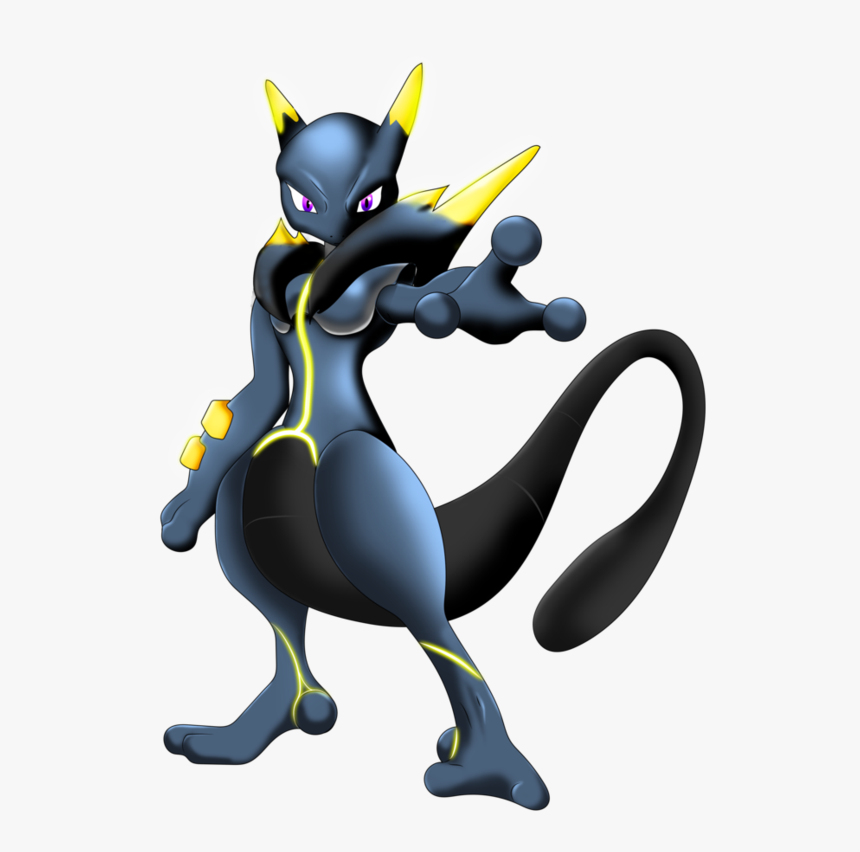 Mewtwo Transparent Dark - Mewtwo And Lucario Fusion, HD Png Download, Free Download