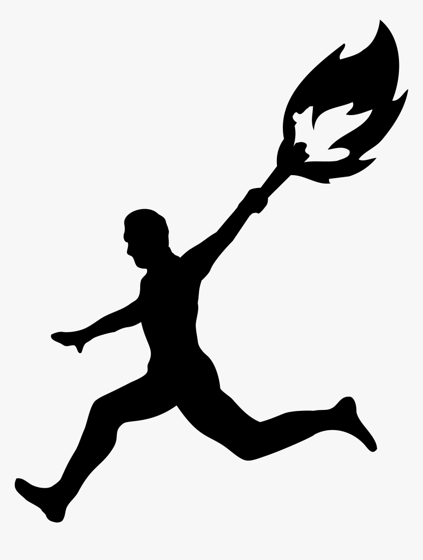 Olympic Torch Clipart - Man Running With Olympic Torch, HD Png Download, Free Download