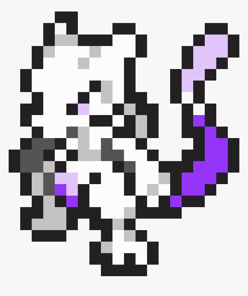 Transparent Mewtwo - Pixel Art Pokemon Mewtwo, HD Png Download, Free Download