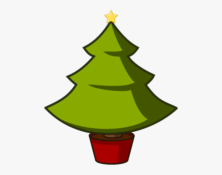 Christmas Tree Svg Clip Arts - Simple Cartoon Christmas Tree, HD Png Download, Free Download