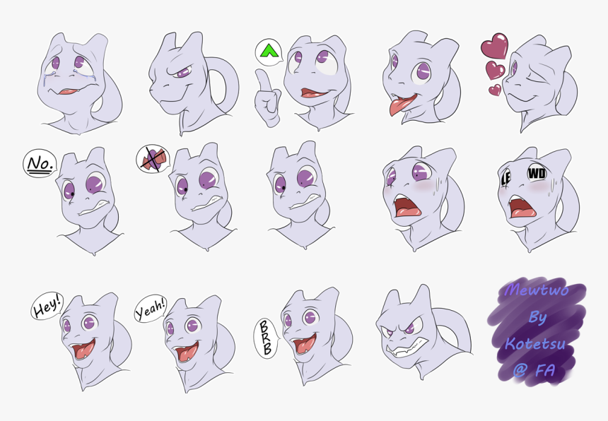 Mewtwo Stickers V2 - Mewtwo Telegram Stickers, HD Png Download, Free Download