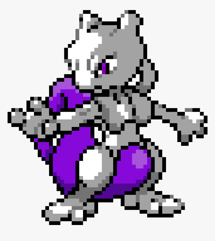 Mewtwo Pixel Art Clipart , Png Download - Shiny Mewtwo Gen 2, Transparent Png, Free Download