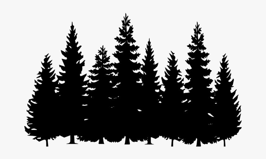 1 - Silhouette Trees Clipart Black And White, HD Png Download, Free Download