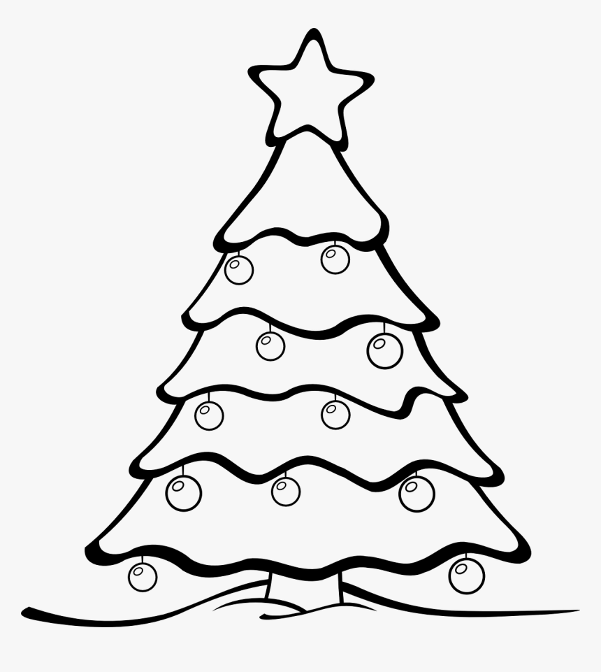 Christmas Tree Colouring Page, HD Png Download, Free Download