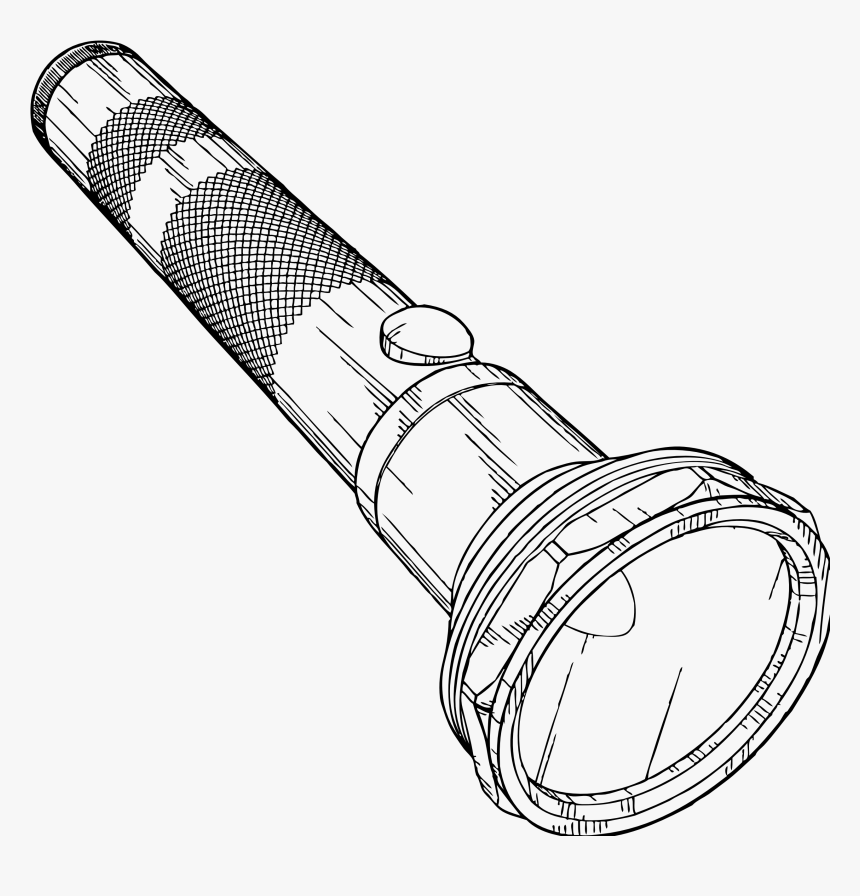 Flashlight Cliparts Png - Torch Black And White, Transparent Png, Free Download