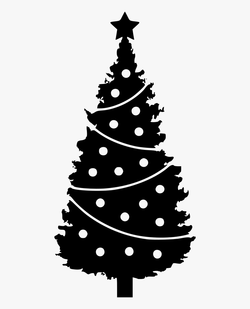 Christmas Tree - Black Pine Tree Icon, HD Png Download - kindpng