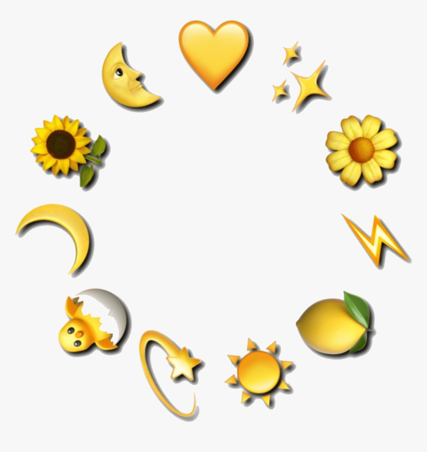 Hibiscus Png -circle Yellowcircle Emoji Stars Heart - Aesthetic Yellow Emoji Transparent, Png Download, Free Download