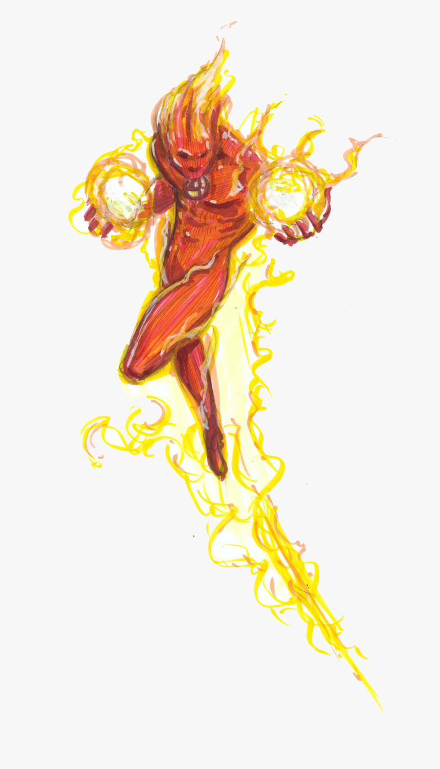 Human Torch Easy Draw, HD Png Download, Free Download